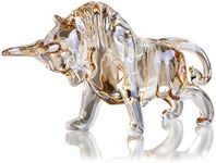 H&D HYALINE & DORA Charm and Lucky FengShui Crystal Statues Wall Street Bull Figurine Sculpture Home Office Desk Decorative Ornament