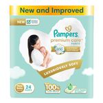 Pampers Premium Care Pants, New Born, Extra Small size baby diapers (NB,XS), 24 count, Softest ever Pampers