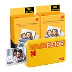 KODAK Mini 2 Retro 4PASS Mobile Photo Printer 5.3 x 8.6 cm Pack of 68 Sheets Yellow