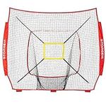 Storgem Baseball and Softball Practice Net 7×7ft Portable Hitting Pitching Batting Training Net Baseball Backstop Net with Batting Tee and Strike Zone and Bow Frame(Replacement Net(NET ONLY))