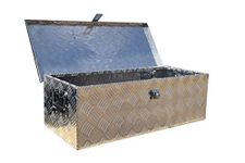 US PRO TOOLS ALUMINIUM CHEQUER JOB SITE BOX SAFE CHEST TOOL BOX VAN TRUCK