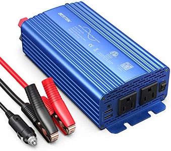 BESTEK 500W Pure Sine Wave Power Inverter DC 12V to 110V AC Car Plug Inverter Adapter Power Converter with 4.2A Dual USB Charging Ports and 2 AC Outlets Car Charger, ETL Listed, Blue