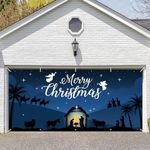 13 x 6 FT Christmas Garage Door Cover Banner Backdrop Decorations - Holy Night Nativity Scene Jesus' Birth Printed Hanging Garage Door Background for Indoor Outdoor House Patio Décor Party Supplies