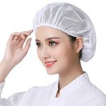 6pcs Unisex Elastic Chef Hat Kitchen Cooking Hat Food Service Hair Nets Adjustable White Mesh Cap