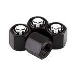 4 Pack Skull Car Wheel Tire Valve Stem Caps, Airtight Dust Proof Covers,Universal Tire Air Valve Caps for Cars, Trucks, Bicycles (black)