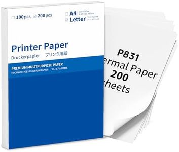 White Printer Paper 8.5 x 11 Inch,ItriAce Copy Regular Paper Compatible with Phomemo P831, HPRT MT800/Brother/HP/Canon Printer,200 Sheets US Letter Printer Papers.