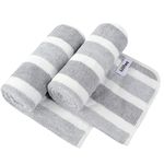 KinHwa Microfiber Hand Towels for Bathroom Soft and Absorbent Small Hand Towel Salon Hair Towel for Spa Bath Sports Travel 40x76 cm 2 Pack Light-Grey