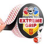 Super Sticky Magnetic Tape (10 feet x 1.5 inch) - Stong Magnet Strip with Adhesive Backing for DIY & Crafts - Easy to Cut and Mount on Fridges, Whiteboards & More