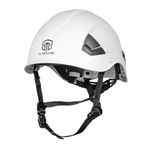 GUARDLEAD Vented ABS Safety Hard Hat with Chin Strap - ANSI Z89.1-2014 Certified for Men & Women, Construction Helmet Hardhat (White)