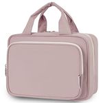 Narwey Large Hanging Travel Toiletry Bag for Women Wash Bag Cosmetics Makeup Bag Organizer for Full Size Accessories (Dusty Rose (Large))