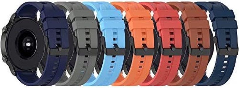 FitTurn Band intended for Huawei Watch GT 3 2 Pro/GT 2e/GT 46mm/GT2 46mm/GT Active/Replacement Straps Silicone Bands Bracelet Watch Band Accessory Band intended for Huawei Watch 3/3pro (Seven Colors-A)