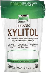 NOW Foods, Organic Xylitol, Pure with No Added Ingredients, Keto-Friendly, Low Glycemic Impact, Low Calorie, 1-Pound