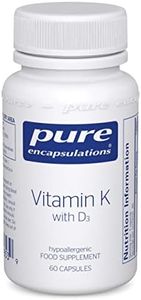 Pure Encapsulations - Vitamin K with D3 - Hypoallergenic Formula with Vitamin K1, K2, and D3 for Bone and Arterial Health - 60 Capsules