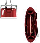 ZTUJO Purse Organizer Insert For Handbags, Silky Bag Organizer With 2 Zippers For Speedy Neverful Tote and More (Red, Small)