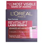 L’Oréal Paris Laser Renew Triple Action Anti-Ageing Day Cream, Reduce Wrinkle and Fine Line Appearance, Moisturises, Firms, Brightens Skin, Pro-Retinol, Hyaluronic Acid and Vitamin C, 50ml