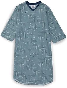 Silverts Men’s Adaptive Clothing Open Back Hospital Gown, Assisted Dressing Patient Apparel for Elderly, Nursing Home Care - Gray/White Small