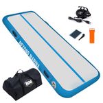 BEYOND MARINA Inflatable Gymnastics Mat, 10 cm Thick Air Tumble Track, 2m/3m/4m/5m Heavy-Duty Tumbling Mat with Electric Pump, for Home, Gym, Cheerleading, Yoga, Acrobatics, Water Fun - 3m Blue