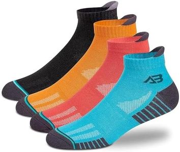 Antonio Benedetto Sports Ankle Length Unisex Socks, Made With Breathable, Anti Odour & Moisture Absorbent Combed Cotton with a Extra Durable Welt, Ideal for All Day Wear, Free Size (Pack Of 4)
