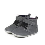 Robeez Baby Boys First Kicks, Thiago Charcoal Leather, 9-12 Months