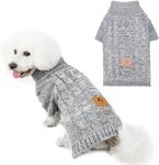 KOOLTAIL Turtleneck Dog Jumper, Knit Dog Sweater for Cold Weather - Warm Winter Pet Clothes forSmall Medium Large Dogs