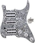 BQLZR Black White Zebra Color 3-ply HSH Electric Guitar Loaded Prewired Pickup Pickguard for Electric Guitar