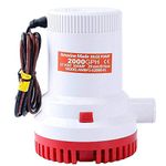 Amarine Made Non Automatic Bilge Pump for Boats 2000 GPH Submersible Pump 12V Boat Marine Plumbing Electric with Hose ID 29mm 1-1/8 Outlet 8.5A