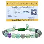 Crystal Heaven Multi Fluorite Crystal Bracelet for Women Men Natural Healing - AAA Grade Original Healing Gemstone Adjustable Bracelet for Yoga Reiki Meditation Feng Shui