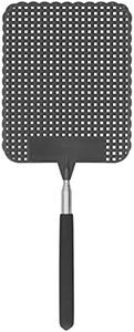 Extendable Plastic Flyswatter, Light Telescopic Fly Swatter Plastic with Stainless Steel Rod for Fishing for Camping for Home for Office(black)