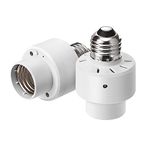 Dewenwils Dusk to Dawn Light Bulb Sockets, E26 Light Sensor Socket with Timer, Light Socket Indoor/Outdoor for Porch Garage Garden Patio Waterpoof Lights, 2 Pack, ETL Listed, White