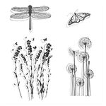 Healifty Clear Butterfly Stamps Silicone Stamps Decorative Flower Stamps for Card Making DIY Scrapbooking Photo Album Diary Decoration