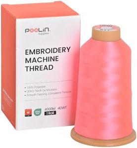 Richword Pink Embroidery Thread 4000M(4374Y) 40WT Polyester Thread 100 Colors Selected for Commercial Multi Needles and Single Needle Embroidery Machine 0811