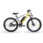 RYD E-3 Mountain Electric Cycle with 36V, 250W BLDC Motor, Steel Frame, 7.8Ah Battery, Disc Brake, Lightweight, Rechargeable, 27.5 Inch, Multi-Functional Display (Yellow/Grey, E3 Series)