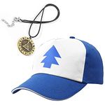 EIKOU Gravity Falls Dipper's Hat Blue Dipper Hat Baseball Cap, Blue+necklace, 0-8