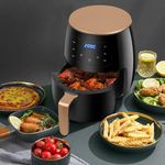 XL Digital Air Fryer 5L [6 Cook Models]Wide handle,Energy Saving, Dishwasher Safe parts, Removable basket, Timer, No oil, Grill, Bake, Electric Oven +Microwave oven+bread machine+ Frying pan