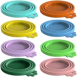 8 pack Silicone Pet Food Can Lids for 3 Standard Size Food Cans for Pet Food Cans or Canned Goods, Multicolor