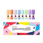 PICKX 8 Colors Mini Capsule Lipstick Set Matte Lipstick Red Lipstick Cute Non-stick Cup Lipstick Long Lasting Waterproof Mini Capsules Velvet Matte Lip Stick