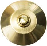 Modern Industrial Hand Finished Round Brass Door Bell Push, Polished Brass Finish