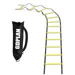 GDPLAN Football Training Ladder 3M - 6 Rungs Coordination Ladder Football Agility Ladder Training Ladder Training Ladder Training Baseball, Football, Speed Ladder Equipment (Yellow, 5 m)