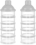 Accmor Formula Dispenser On The Go, 5 Compartments Stackable Formula Container for Travel, Baby Milk Powder Kids Snack Container, BPA Free