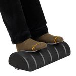 Mind Reader Foot Rest, Under Desk at Work, Ergonomic, Height Adjustable, Office, Foam, 19.1L x 42.5W x 9.5H cm, Black