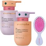 Evereden Happy Hair Duo for Kids: Vegan Shampoo and Conditioner Set with Detangler Brush - Strengthens & Smooths All Hair Types