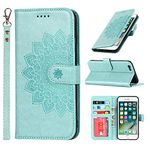 ELTEKER Phone Case Compatible with iPhone 6/6S Wallet Case,Premium Leather Card Holder Card Slot Magnetic Closure Flip Kickstand Women Wallet Case for iPhone 6/6S - Green