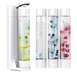 FIZZpod Soda Maker - Fizzy Drink Machine with 3 PET Bottles, 3 Caps, 1 Carbonator Cap and Manual - Make Homemade Sparkle Water, Juice, Coffee, Tea and Cocktail Drinks with Fruit (White)