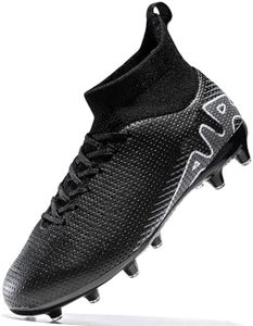Ganal Hawk Kids Firm Ground Soccer Cleats Boys Girls Athletic Outdoor Football Shoes Toddler Cleats, Toddler Soccer Shoes, Girls Cleats Black