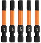 Hex 3/16" Impact Driver Bit - Railer Allen Wrench Drill Hex Bits. 1/4 Quick Release S2 Steel 2 inch 3/16" Hex Bits. (5 Pack)