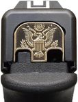 Milspin CNC Milled 3D Engraved Slide Back Plate Compatible with Glock Gen 1-5 I 3 Dimensional I Made in USA (Presidential Seal, 2 Tone Black/Brass, Models G17-G41, G45)