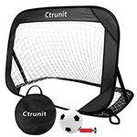 Portable Football Goal, Mini Pop Up Football Goal for Kids Gift, Quick & Easy Pop-Up Football Goals Soccer Nets for Garden Indoor & Outdoor Football Training with football pump & inflatable football