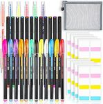 39 Pieces Bible Journal Kit, 12 Color Bible Gel Highlighters Colored Thin Point Markers Double Highlighters Pens Self-Stick Tabs Storage Bag Pens No Bleed for Coloring Book Doodling Drawing