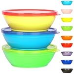 Youngever 18 Sets 250ML Re-usable Plastic Bowls with Lids (18 Bowls + 18 Lids), Kids Bowls, Small Food Storage Containers, Toddler Bowls with Lids, Set of 18 in 9 Assorted Colors