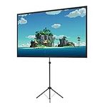 Projector Screen with Stand, Outdoor Projector Screen 100 Inch 16:9 and Tripod Stand, Portable Projector Screen with 1.2 Gain, Lightweight and Compact, Easy Setup, Idea for Home Cinema, Garden Party.